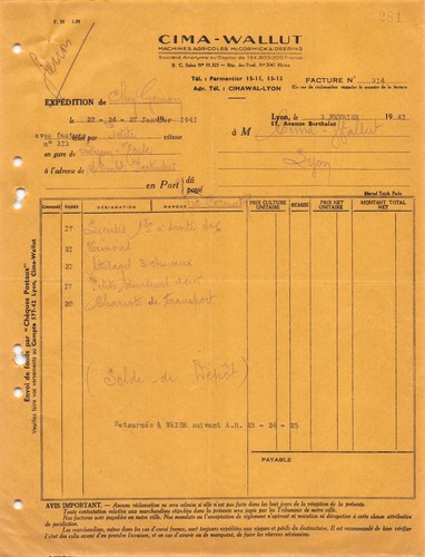 1941 cima wallut lyon - ,