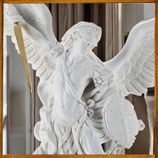 Saint Michel archange poudre de marbre 40 cm EXTÉRIEUR