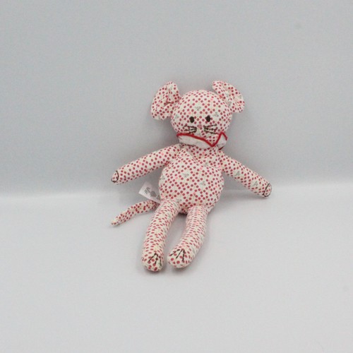 Doudou souris pois rose rouge