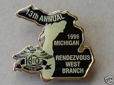 HARLEY HOG 1996 MICHIGAN 13th STATE RALLY JACKET PIN 