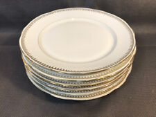 Lot de 6 assiettes plates en porcelaine de Sologne Larcheveque avec dorures