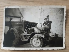 Photo ancienne moissonneuse batteuse Tracteur