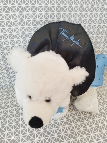 Peluche doudou ours blanc cape