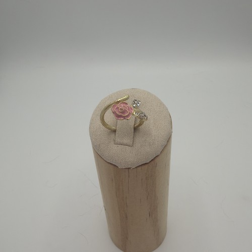 Bague fleur rose dorée strass - bague,