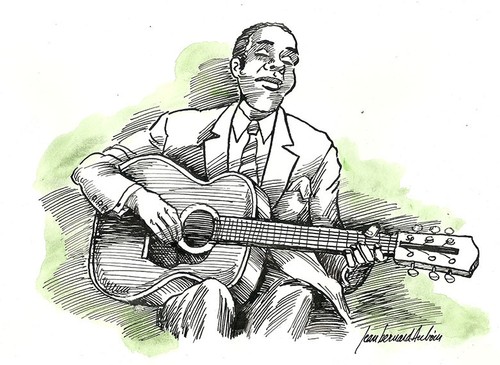 Carte postale jazz guitare - postale,