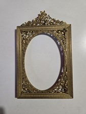 ancien cadre photos En Bronze N III,à Suspendre, 19,8 Cm X 12,2 Cm