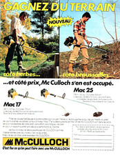 publicité Advertising 0423 1980    Mc Culloch  débroussaille coupe herbe jardina