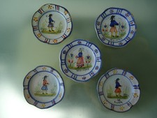 COUPELLES ASSIETTES DINETTE HENRIOT QUIMPER HB BRETON BRETONNE