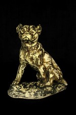Ancienne sculpture en plâtre chien Rottweiler c.1930 / Animalier patine du temps