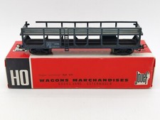 HO  JOUEF 6540 B - Wagon Transport Auto à Bogies SNCF HZF - Bon État - En Boîte