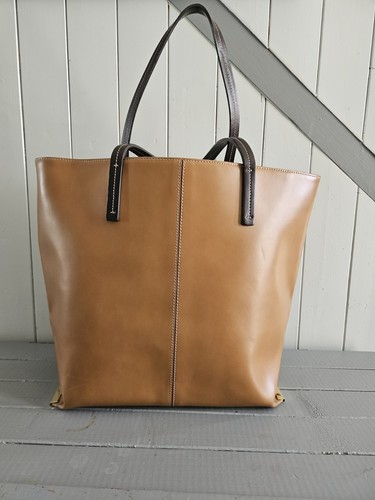 Grand sac cuir lisse camel - sac,