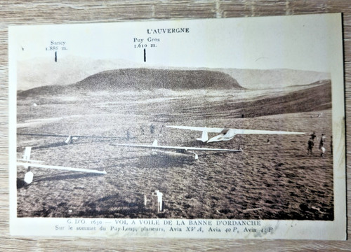 Cpa auvergne vol à voile - l'auvergne,
