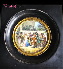 MINIATURE PEINTE SIGNE ARNOULD SCÈNE AVEC PERSONNAGES EP.FIN XIXÈME