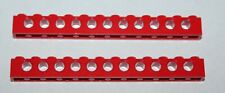 2 x Lego Technic Red Brick 1x12 with Holes 3895/set 740 8232 8851 8280 8872 8856