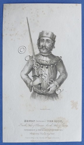 Vintage print henry the lion - print,