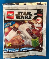 POLYBAG FIGURINE LEGO VAISSEAU STAR WARS FOIL 912078 REPUBLIC GUNSHIP CANNONIERE