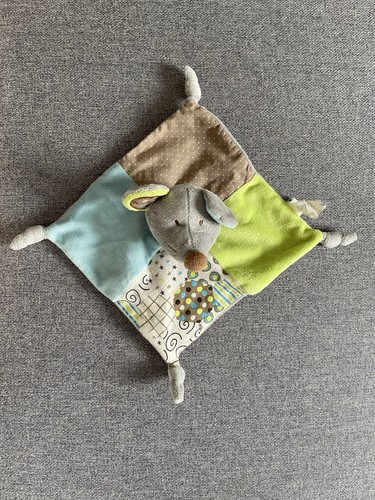 Doudou souris plat vert gris - doudou,