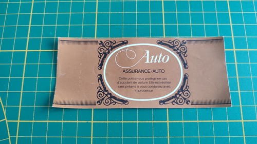 Billet assurance auto pièce - assurance,