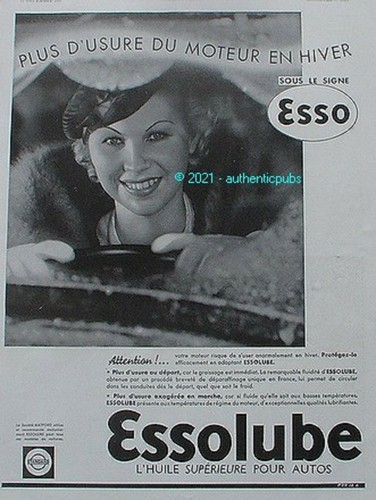 Publicite esso essolube huile - publicite,