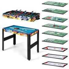 Table Multi Jeux 12 EN 1 Baby Foot Air Hockey Ping Pong Echecs Bowling Poker po
