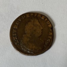 LOUIS XIV / LIARD DE FRANCE AU BUSTE ÂGÉ / 1698 BESANÇON / CUIVRE    TB/TB+   