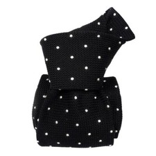 Cravate grenadine de soie, Segni & Disegni, Fjord Noir - Noir -  FABRIQUE EN ITA