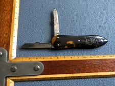 couteau taille plume nogent / langres ? ancien antique knife coltello messer +