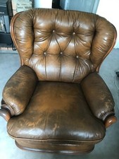 Fauteuil Vintage En Cuir - agréable pour s'y asseoir