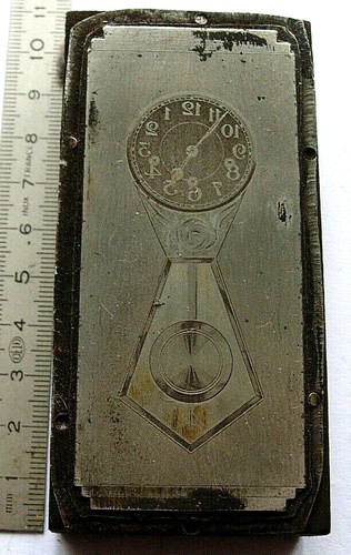 Plaque imprimerie horloge - plaque,