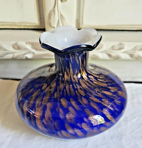 Vase verre bleu nuit - en,