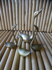 x4 Cygnes en laiton 13 / 9 cm