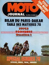 MOTO JOURNAL  396 Essai Road Test SANGLAS 500 S2 125 NTV Rambler PARIS DAKAR 79
