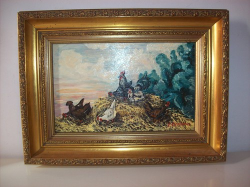 Tableau thème coq poules - tableau,