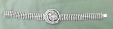 Bracelet Vintage strass blancs  rivière de diamants années 70 Rosace 