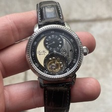 Montre DU HER Watch Co Rare Tourbillon Crystal Mécanique Bracelet Fonctionne