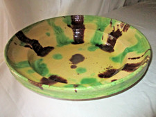  Plat Creux Terre Cuite Vernissée POLYCHROME  Provence Sud  Midi-XIXème TBE