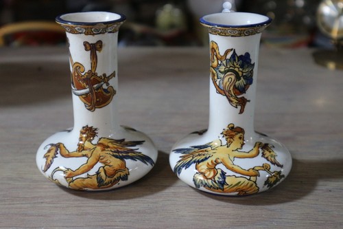 Paire soliflores faience - paire,