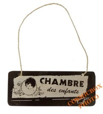 Plaque de porte en métal CHAMBRE des ENFANTS tole déco rétro maison familiale 