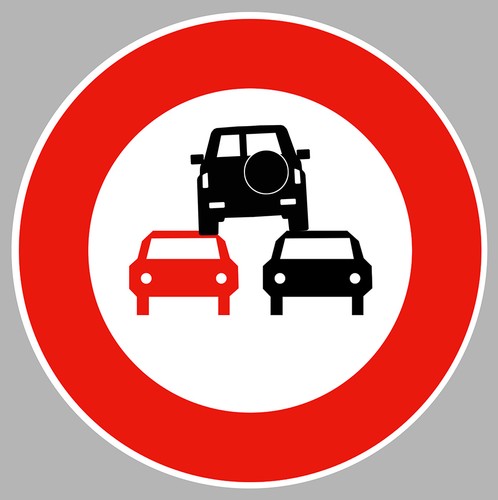 Panneau danger depassement - panneau,