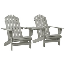 Bois de Sapin Chaises de Jardin Adirondack et Table Gris Patio Terrasse vidaXL