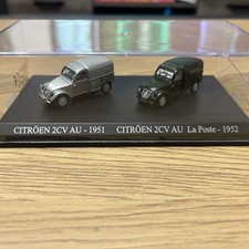 COFFRET ATLAS DUO METAL UH CITROEN 2CV AU 1951 + 2CV AU LA POSTE 1962 HO 1/87