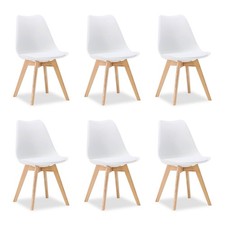 6 Chaises de Cuisine Blanc