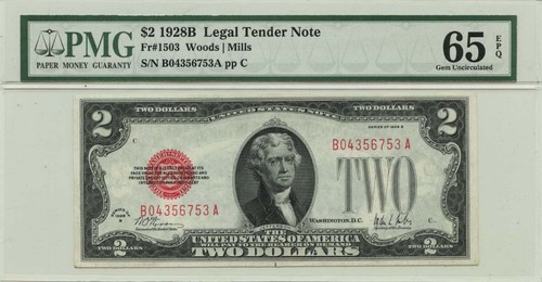1928b legal tender red fr - 1928b,