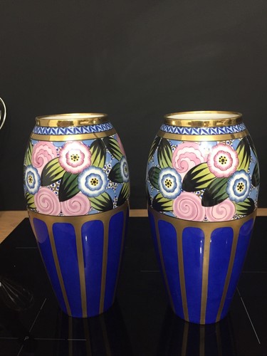 Paire vases art déco - de,