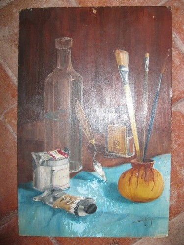 Huile sur panneau - , les