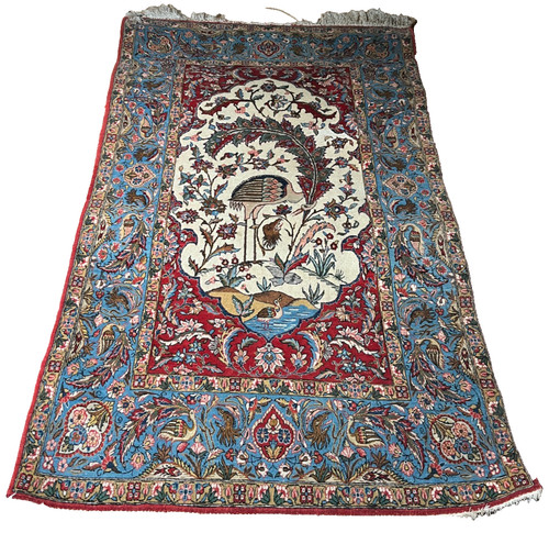 Tapis ancien soie laine 170 - et,