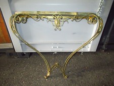 ANCIENNE CONSOLE A VOLUTE EN FER FORGÉ MARTELÉ-DE PIER LUIGI COLLI-ANNÉE 50