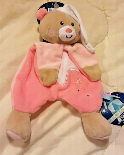 Doudou plat ours beige - beige, rose