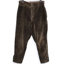 French 1940s Hunting Riding Brown Corduroy Pants Jodhpur VELOURS D'AMIENS W32