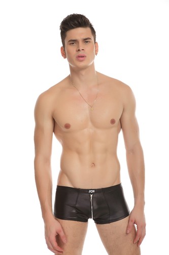Boxer zippé noir tissus